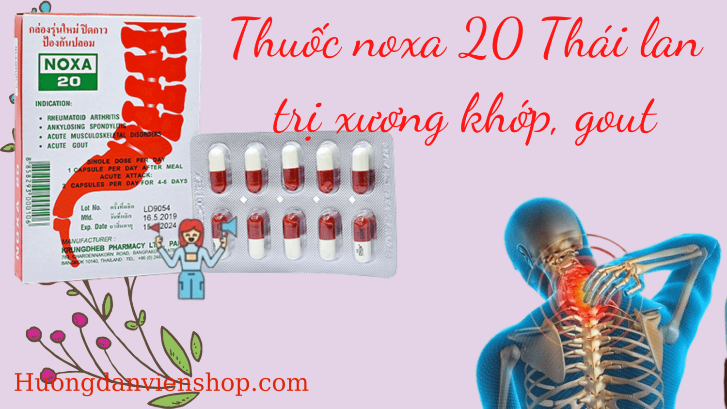 Thuoc Noxa 20 Thai Lan Tri Xuong Khop Gout